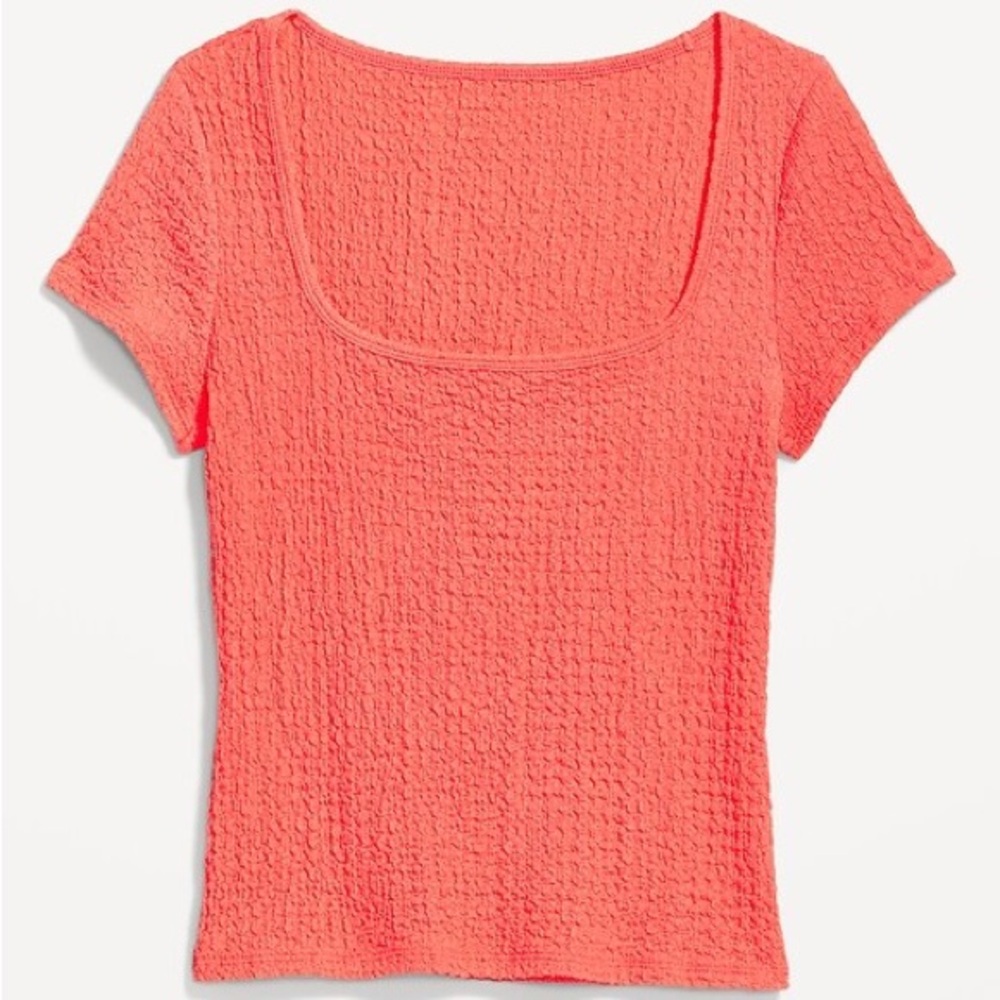 Old Navy fitted square-neck t-shirt Coral Top